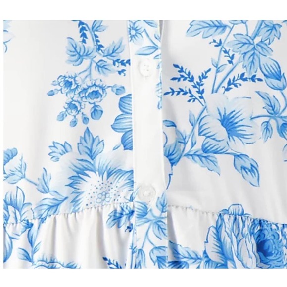 Tolani Collection Printed Sleeveless Maxi Dress White Blue Floral NWT Size XS - Picture 5 of 10